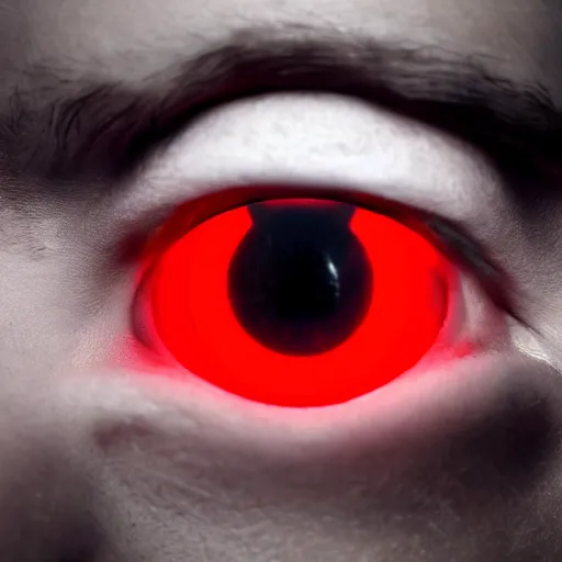 Image similar to a man with red glowing eyes