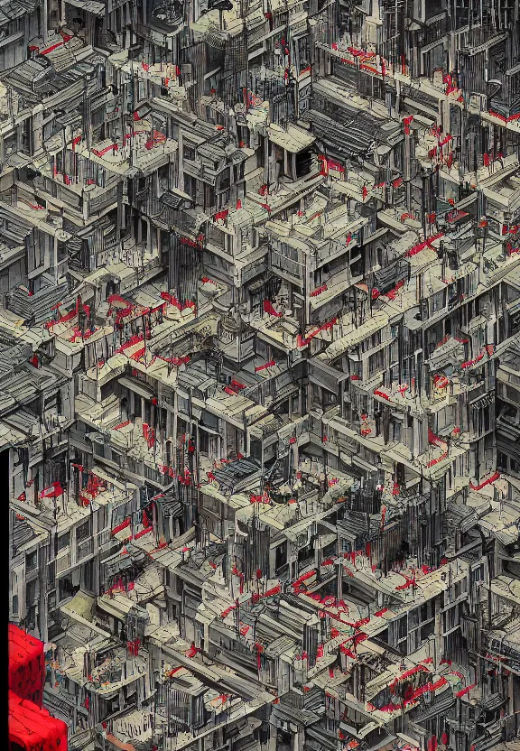 Image similar to [Underground city with checkered!! flags, brutalism! and little mushrooms. Propaganda!!! poster!!!!!, elegant, highly detailed, digital painting, artstation, concept art, matte, sharp focus, illustration, art by Enki Bilal and Moebius]
