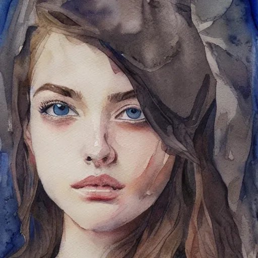 Image similar to watercolor art on paper, leo girl portrait, highly detailed, artstation, masterpiece, award - winning
