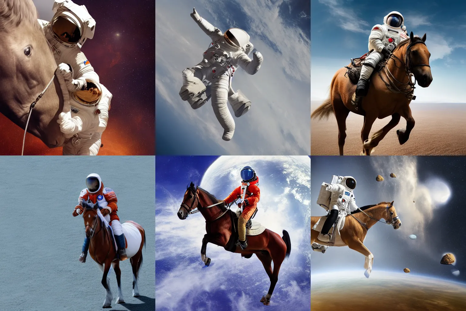 Prompt: an astronaut riding a horse, 8 k high resolution