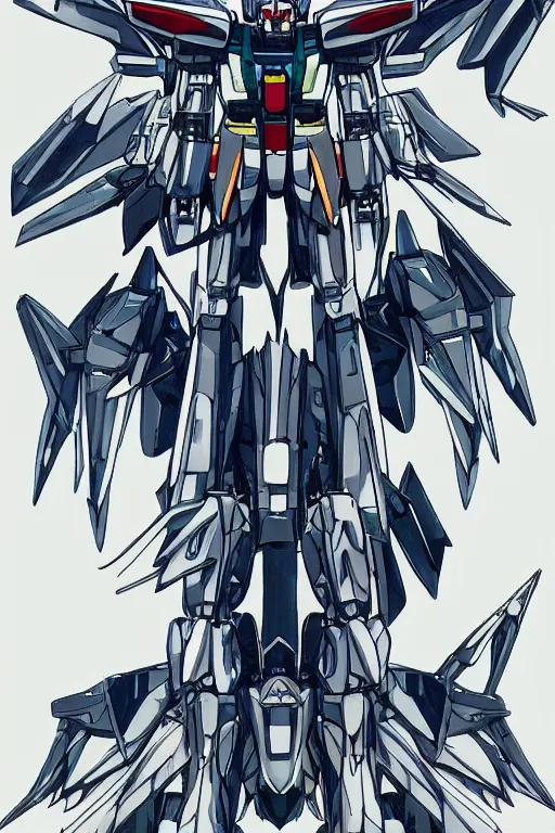 Prompt: very symmetrical!! full body illustrations of gundam wing zero, mecha, pen and ink, moderately detailed, concept art, wings, cyborg feathers, spread, cyborg wing, artstation, deviantart, pinterest