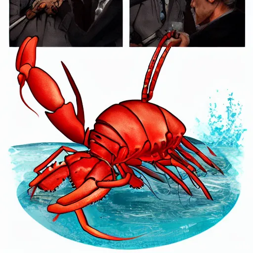 Image similar to Jordan Peterson as a lobster, artstation