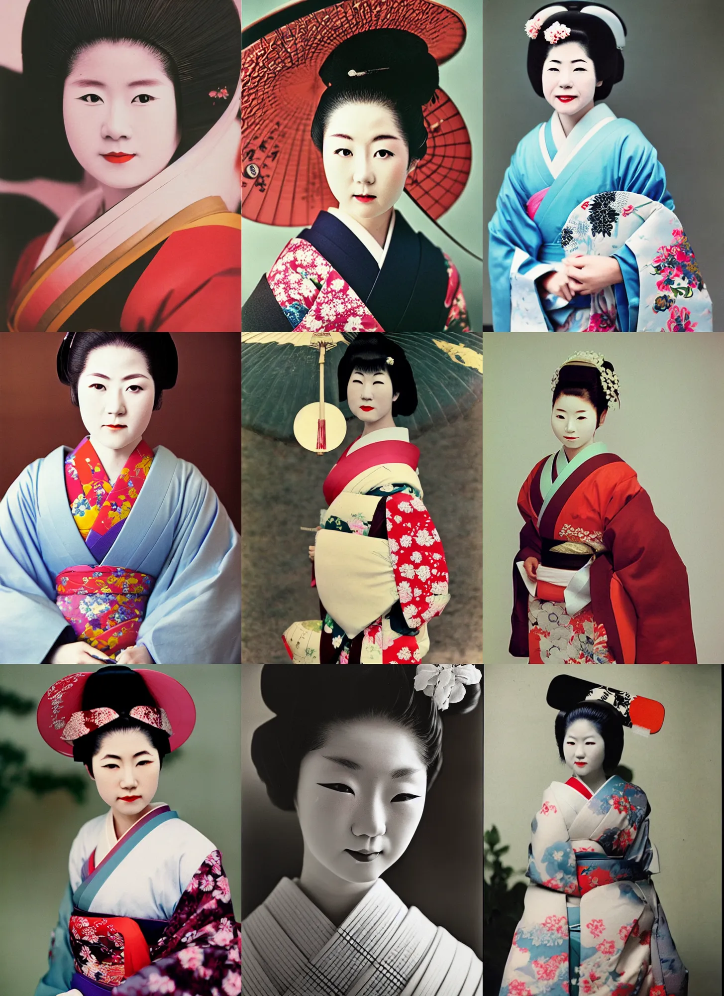 Prompt: Portrait Photograph of a Japanese Geisha Kodachrome 64