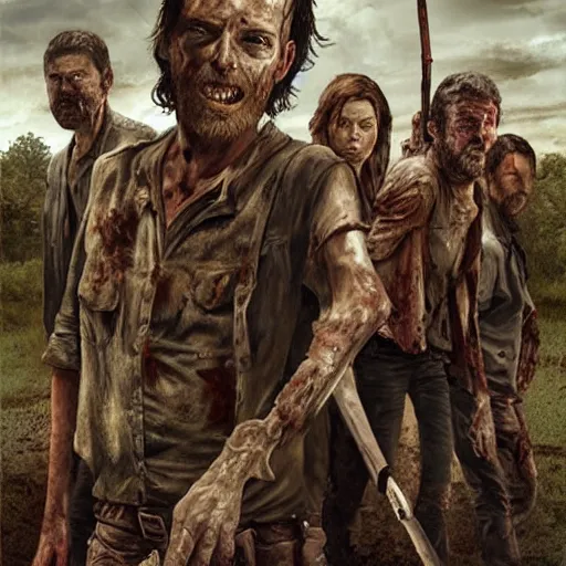 Image similar to The Walking dead 4k oil painting