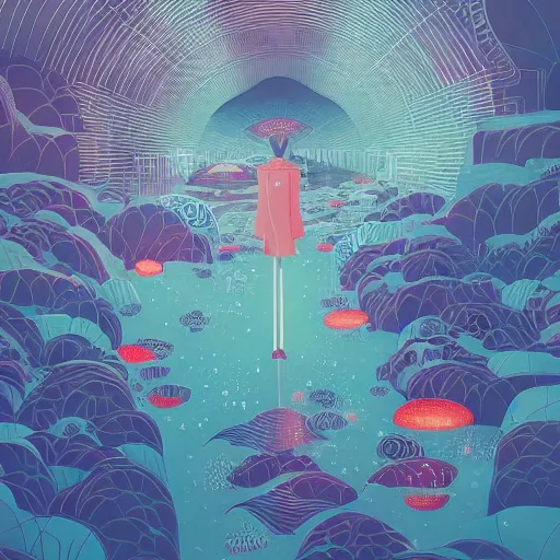 Image similar to illustration of imagination by Victo Ngai and James Gilleard