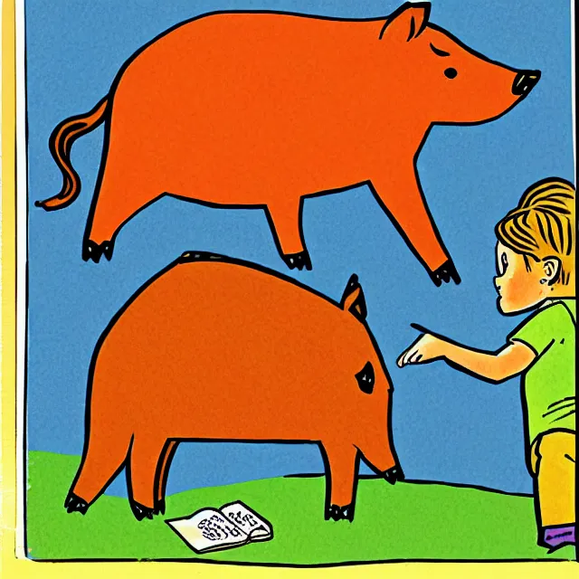 Image similar to children's book cover illustration for the boarenstain boars