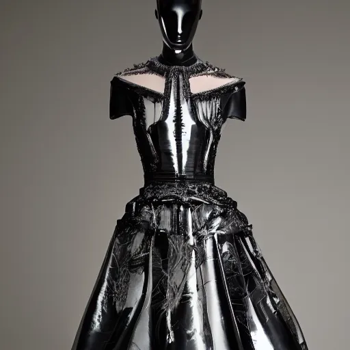 Prompt: photograph of a haute couture dress, fw 2 0 2 2 valentino, the dress is photographed in a studio placed on a mannequin