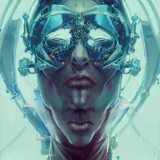 Image similar to a portrait of a satanic cybernetic illuminati occultist, cyberpunk concept art by pete mohrbacher and wlop and artgerm and josan gonzales, digital art, highly detailed, intricate, sci-fi, sharp focus, Trending on Artstation HQ, deviantart, unreal engine 5, 4K UHD image