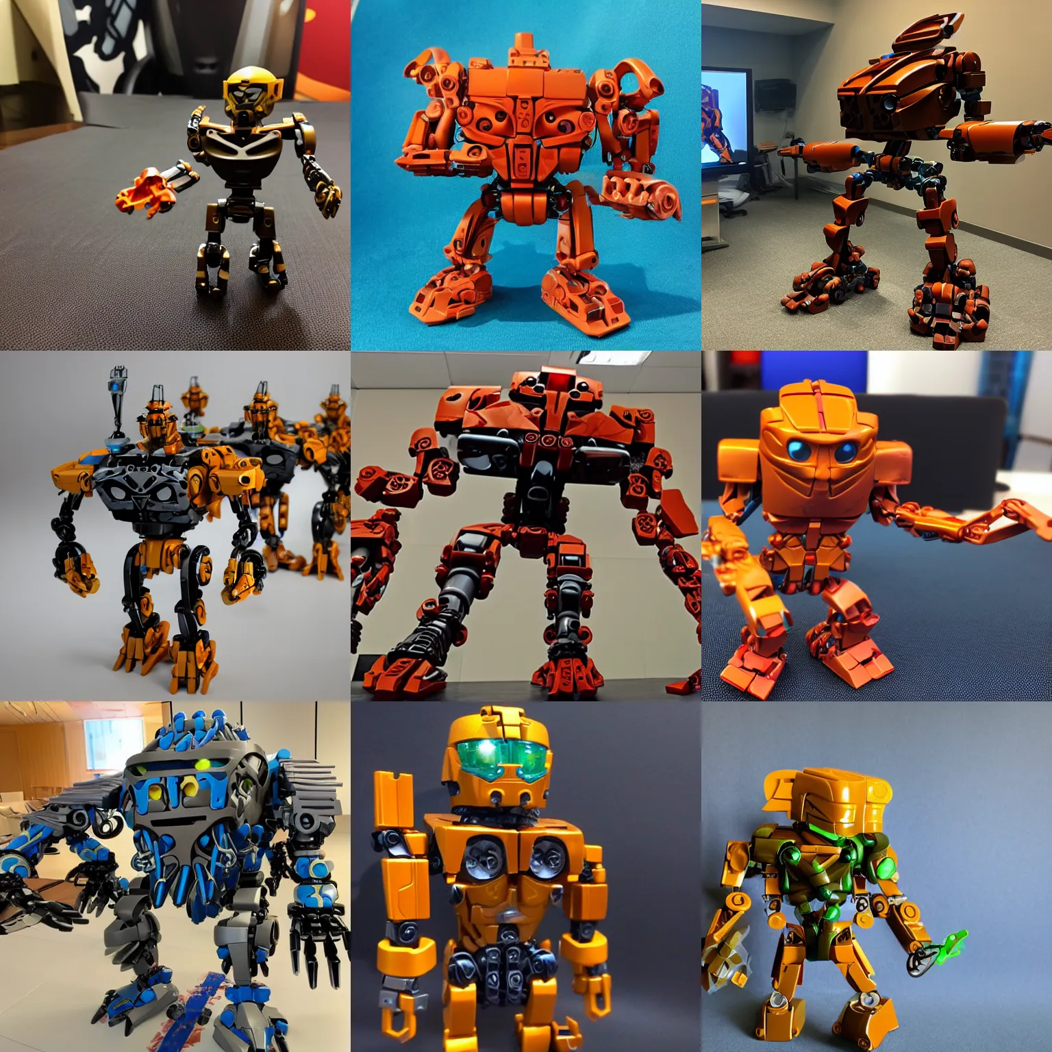 Prompt: Bionicle Toa Tahu at the office
