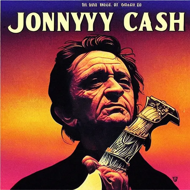 Prompt: album cover for Johnny Cash: The Snake Oil Tapes, album art by Ron Walotsky, snake oil album, snakes, quack medicine, no text, sometimes there's a dream