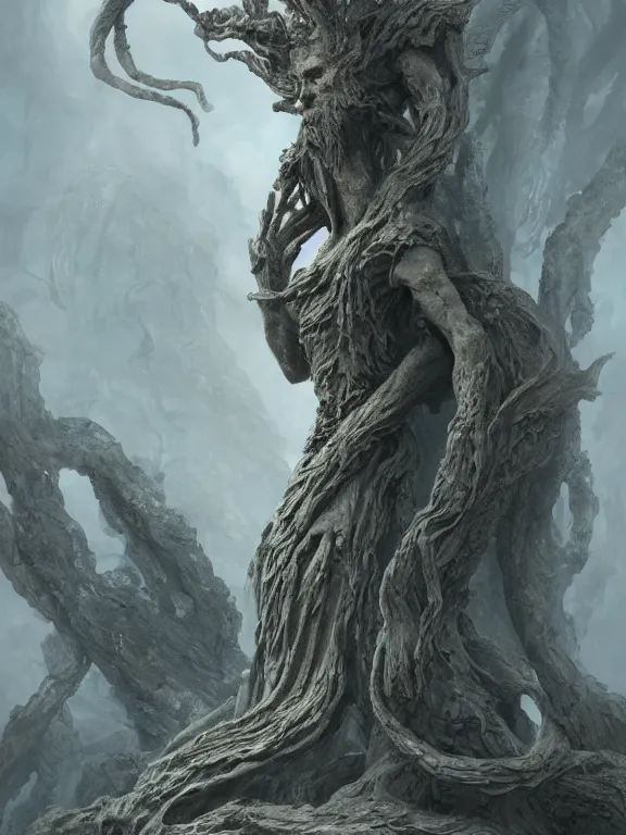 Prompt: a ultradetailed beautiful concept art of a strange and shady statue of an old and forgot cosmic entity, made from old stone, the air seems to become oppressing around it, lovecraftian concept art, high resolution 4 k, by greg rutkowski, kentaro miura.