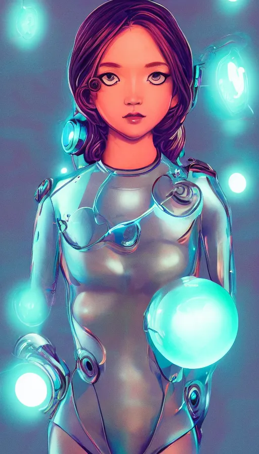 Prompt: Goddess Princess Rosalina with a symmetrical face in a full body Zero Suit by Ilya Kuvshinov, glass bubble helmet metal mech suit by Laurie Greasley with neon buttons, concept art Hyper realistic redshift render, artstation