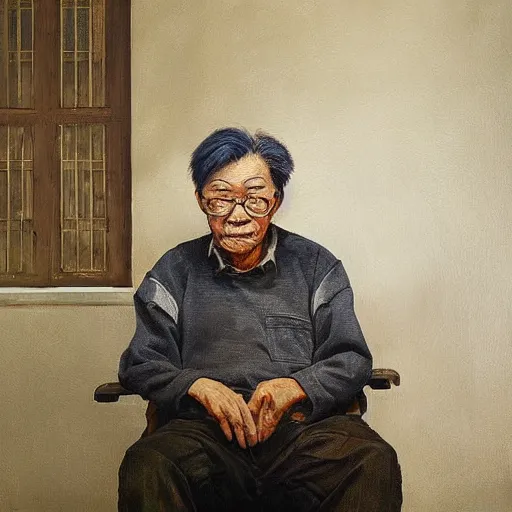 Prompt: portrait of the last living gamer by wang wei
