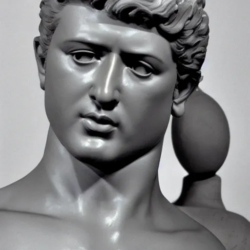 Prompt: George Michael of WHAM, sculpted by Michelangelo,