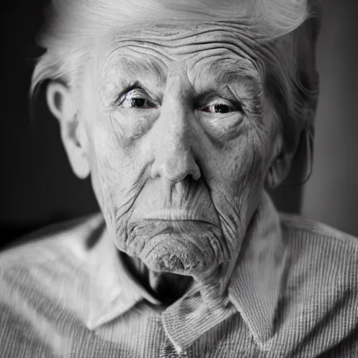 Prompt: dslr photo portrait still of 1 1 2 year old age 1 1 2 donald trump at age 1 1 2!!!, 8 5 mm f 1. 8