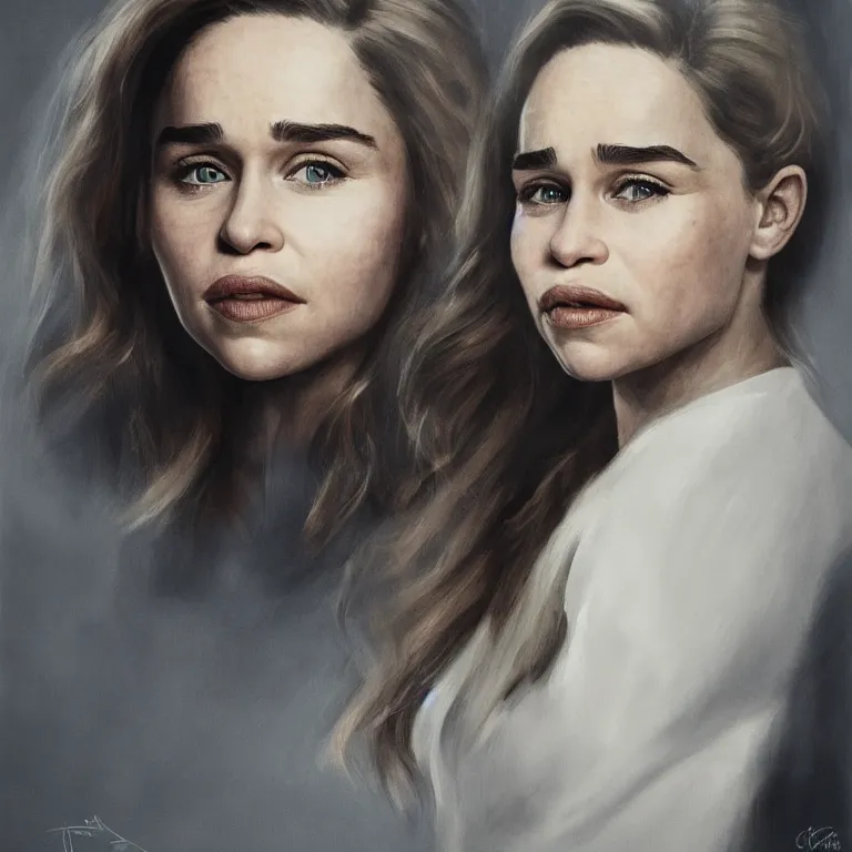 Image similar to a portrait of emilia clarke in style of charger, realism, emilia clarke