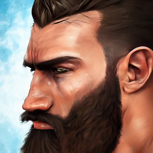 prompthunt: strong giga chad attractive man face symettry brown beard with  christmas hat masculine traits brown hair purple eyes clean skin ultra  realistic highly detailed highly realistic 8 k photo realistic