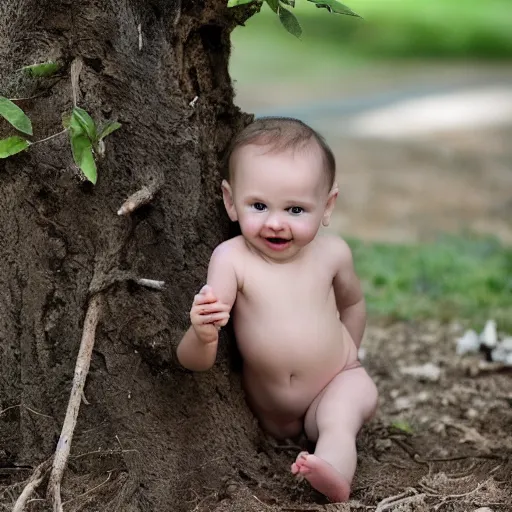 Prompt: a tree growing out of a baby