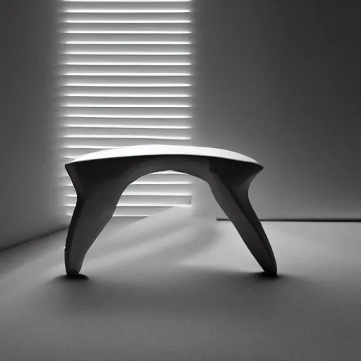 Prompt: the shark stool by tadao ando