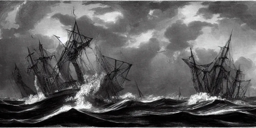 Image similar to it was a night in 1 8 2 0, i hadn't seen a calm sea like that in days, everything seemed too silent to be real, far away i could see the danger that awaited us : the owner of the sea, the terrifying and fearsome cthulhu.