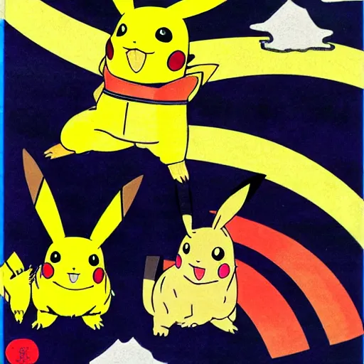 Image similar to japanese art of pikachu