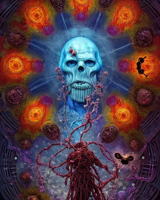 Image similar to the platonic ideal of flowers, rotting, insects and praying of cletus kasady carnage thanos dementor wild hunt doctor manhattan chtulu mandelbulb mandala ponyo bioshock davinci heavy rain, d & d, fantasy, ego death, decay, dmt, psilocybin, art by greg rutkowski and ruan jia