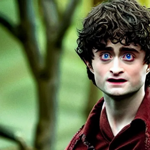 Prompt: Daniel Radcliffe as Frodo