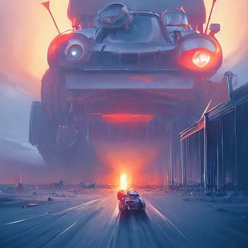 Image similar to hero world mad max 2 : the road warrior, behance hd by jesper ejsing, by rhads, makoto shinkai and lois van baarle, ilya kuvshinov, rossdraws global illumination