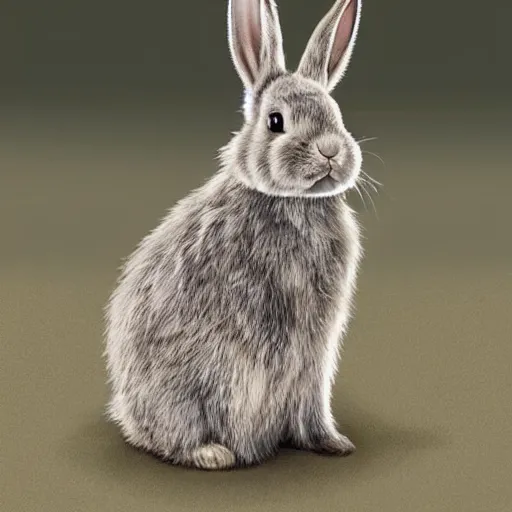 Image similar to hyper realistic bunny in shining knight armor.