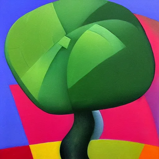 Image similar to a painting of lion's mane mushroom with a green background, a cubist painting by stanton macdonald - wright, featured on deviantart, geometric abstract art, cubism, fractalism, constructivism