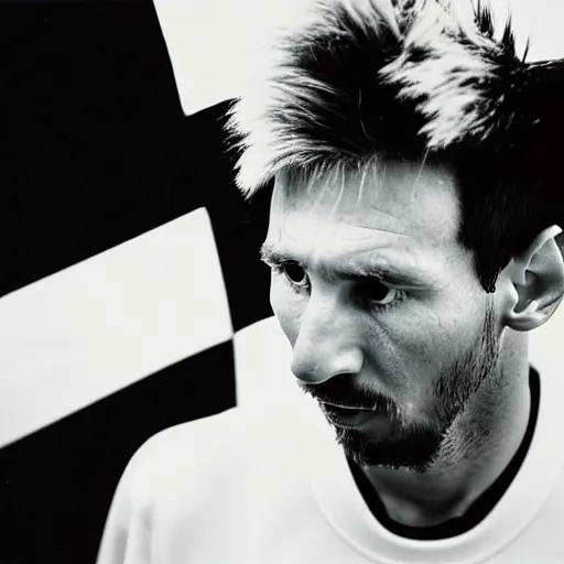 Prompt: a portrait of lionel messi by nobuyoshi araki