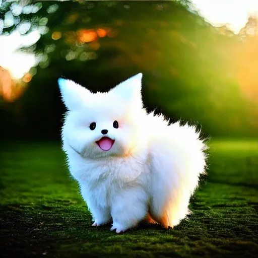 Image similar to Photo of a real life Pokemon, cute!!!, fluffy!!!, adorable!!!, ultra realistic!!!, golden hour, sharp focus