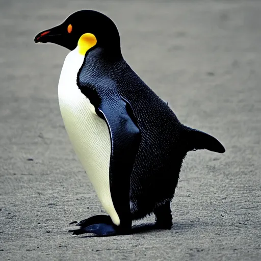 Image similar to a penguin having an acid trip