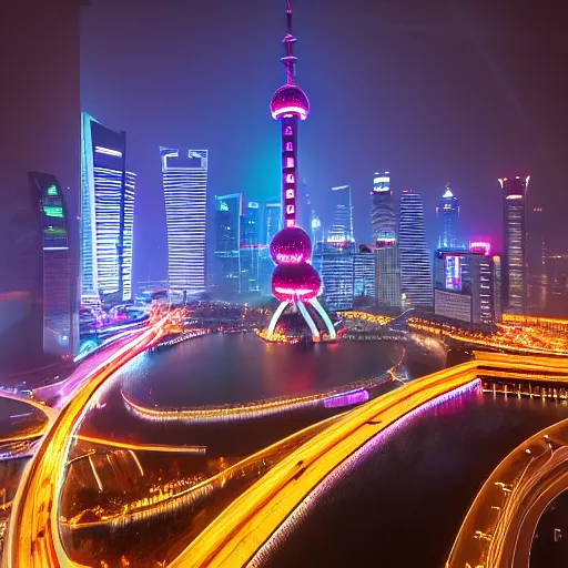 Prompt: Shanghai, 4K award winning photography lighting