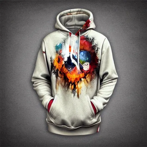 Prompt: art by christopher shy on a hoodie