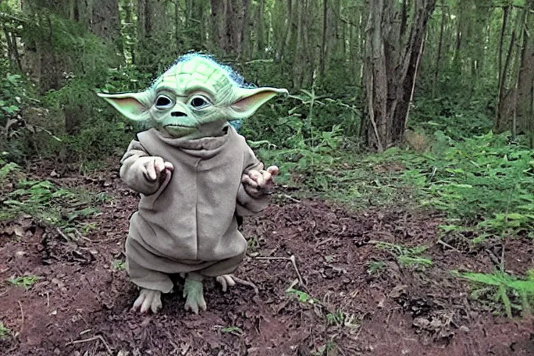 Image similar to yoda caught on trail cam