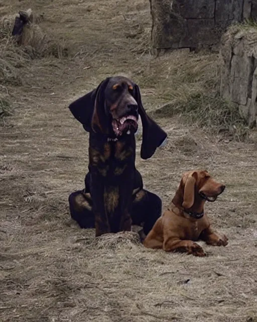 Prompt: a bloodhound acting as The Hound in Game of Thrones