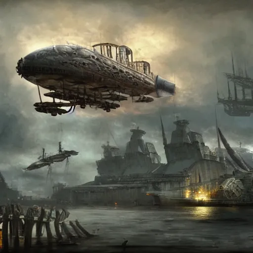 Image similar to a heavily armed airship shaped like a manatee, steampunk, ultra realistic, concept art, intricate details, highly detailed, photorealistic, octane render, 8 k, unreal engine, art by frank frazetta, simon bisley, brom