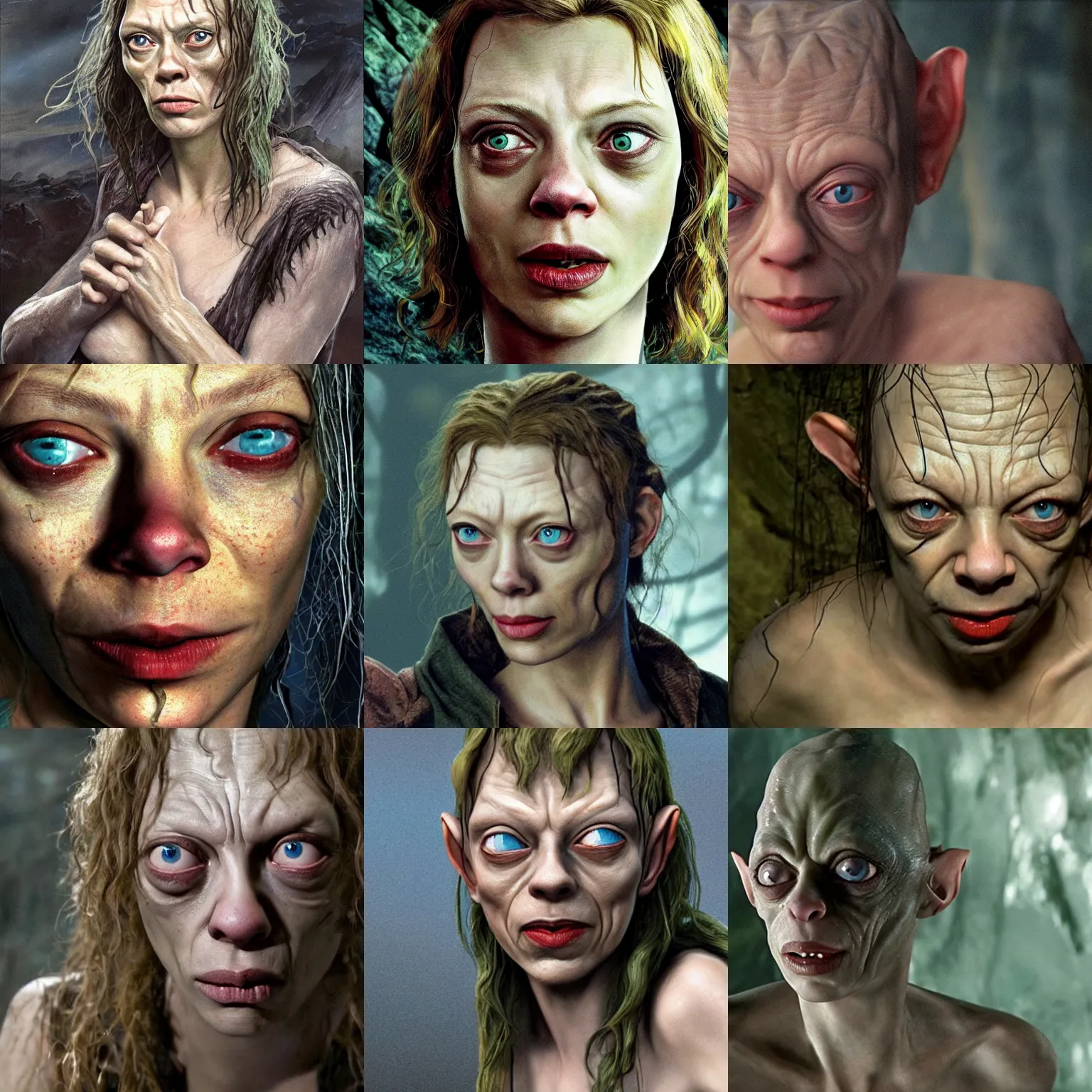 Prompt: scarlet johanson as gollum, high detail