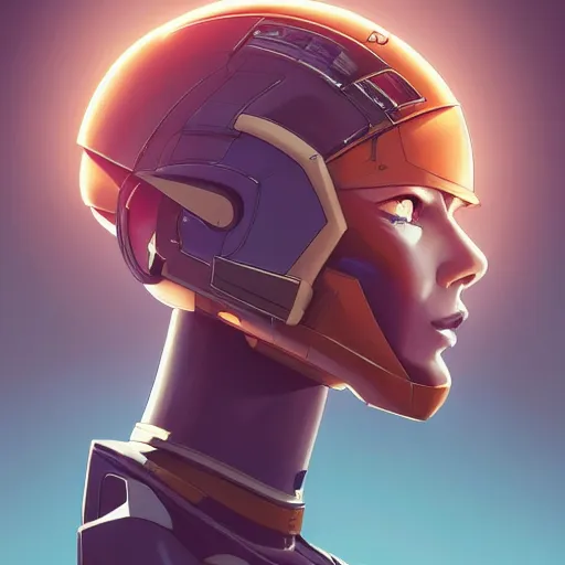 Image similar to a portrait of a stunning beautiful elite lena headey gundam pilot, with an intricate, detailed, urban inspired hiphop afro futuristic helmet, vector behance hd jesper ejsing, rhads, makoto shinkai, lois van baarle, ilya kuvshinov, rossdraws, hd, 3 2 k, ilya kuvshinov, gustav klimt