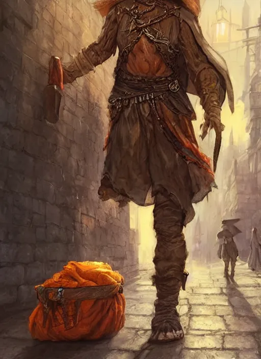 Image similar to poor beggar on the streets, ultra detailed fantasy, dndbeyond, bright, colourful, realistic, dnd character portrait, full body, pathfinder, pinterest, art by ralph horsley, dnd, rpg, lotr game design fanart by concept art, behance hd, artstation, deviantart, hdr render in unreal engine 5