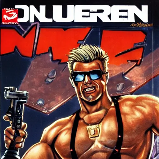 Image similar to Duke Nukem, Duke Nukem 90s cover art