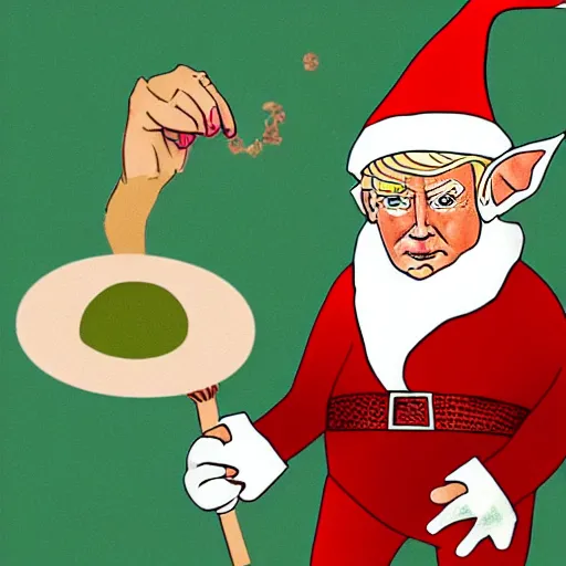 Image similar to fantasy elf wizard as president donald trump