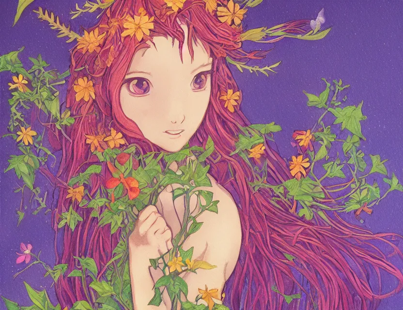 Image similar to fairy princess of agriculture. gouache painting by award - winning mangaka, chiaroscuro, bloom, backlighting, intricate details