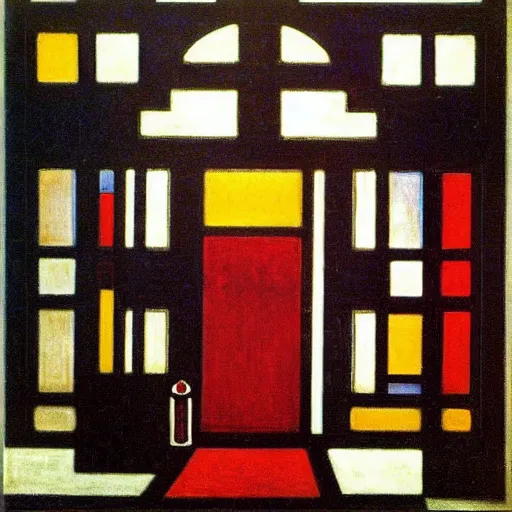 Image similar to Night of the life by piet mondrian