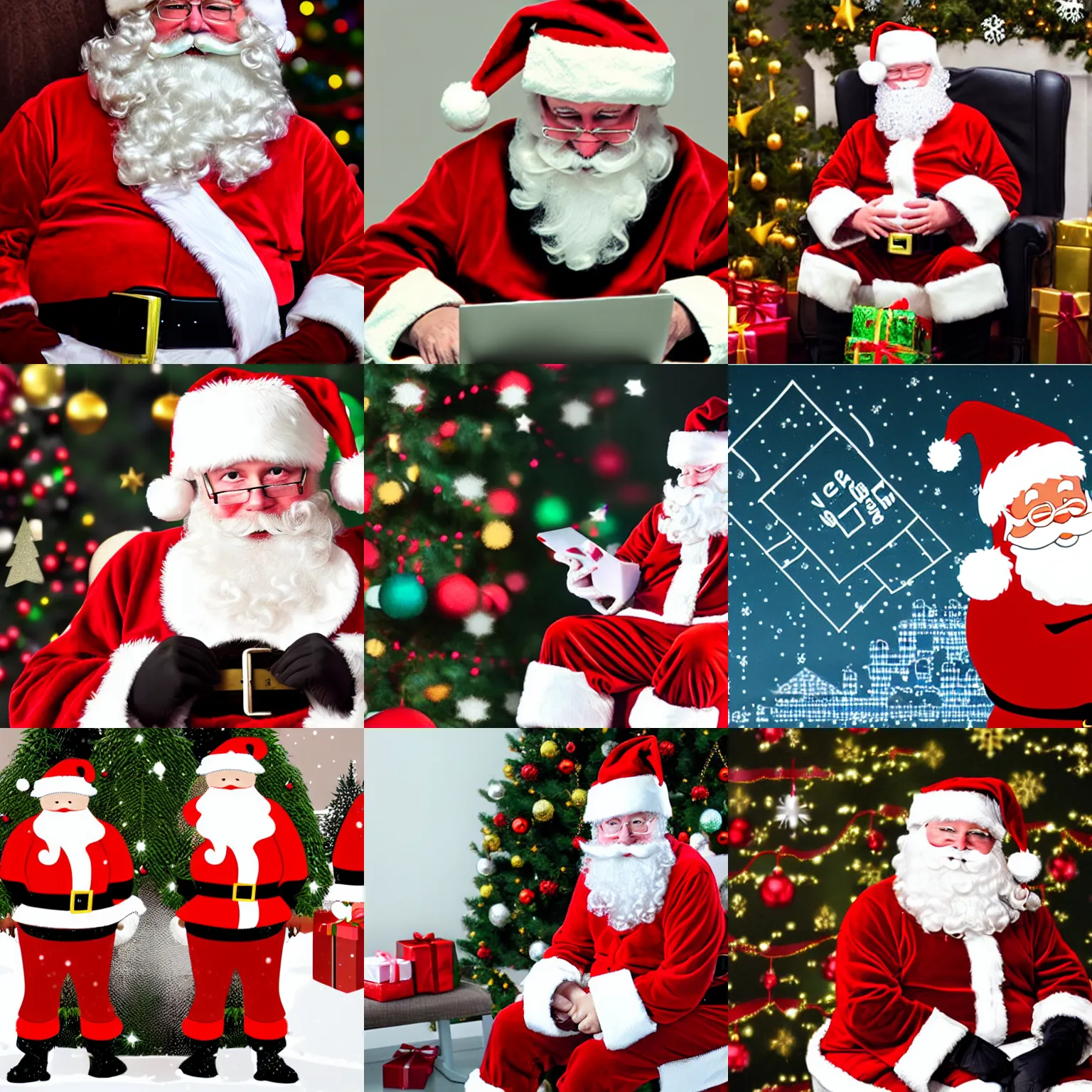 Prompt: santa claus coding in python