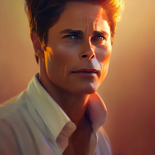 Image similar to rob lowe as an ice cream cone, charlie bowater, artgerm, ilya kuvshinov, krenz cushart, ruan jia, realism, ultra detailed, 8 k resolution