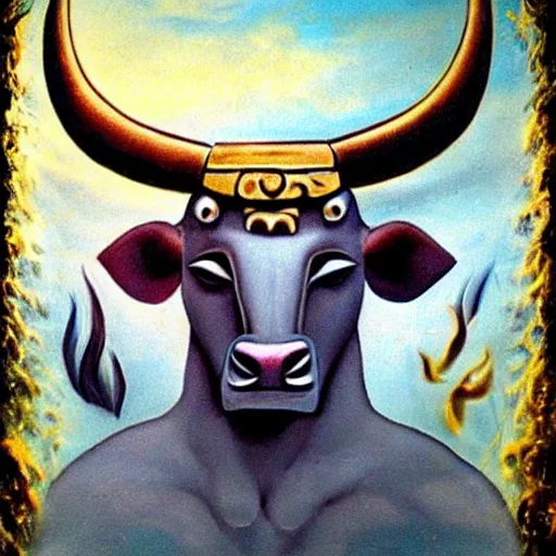 Image similar to i wonder if i dreamt of anu, the head sky god aka the bull of heaven. i totally forgot about him until i looked up the dream meaning