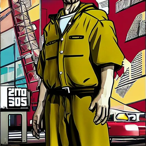 Image similar to Walter white in GTA 4 cover art.