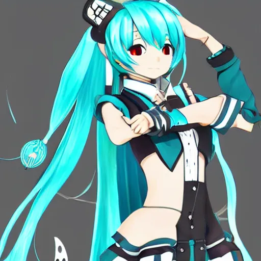 Prompt: Hatsune Miku in Arcane style